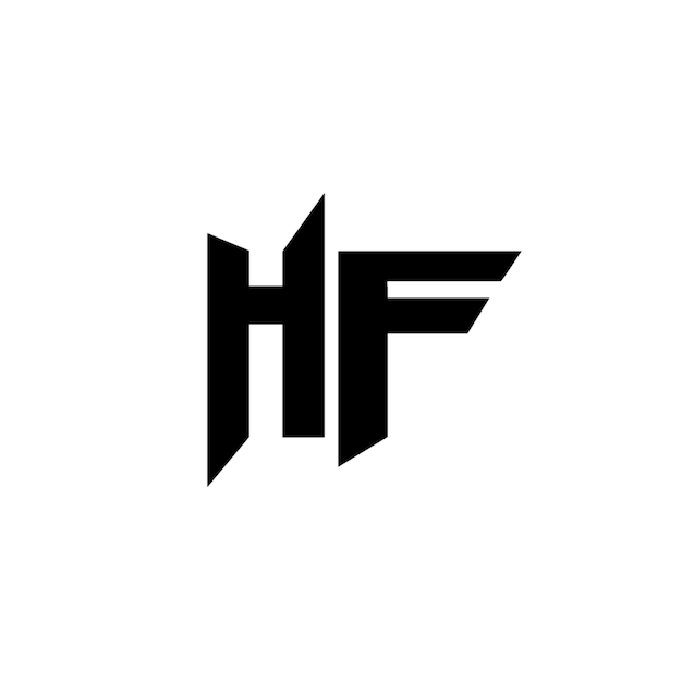 HF monograma diseño del logotipo letra texto nombre símbolo monocromático logotipo alfabeto carácter logotipo simple