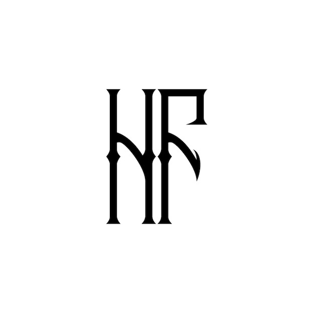HF monograma diseño del logotipo letra texto nombre símbolo monocromático logotipo alfabeto carácter logotipo simple