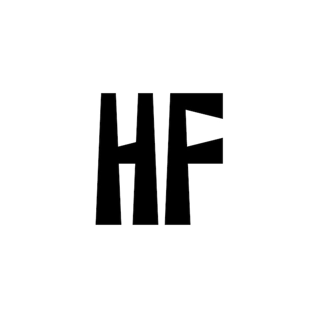HF monograma diseño del logotipo letra texto nombre símbolo monocromático logotipo alfabeto carácter logotipo simple