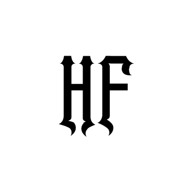 HF monograma diseño del logotipo letra texto nombre símbolo monocromático logotipo alfabeto carácter logotipo simple