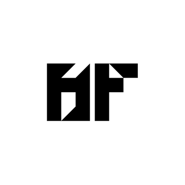 HF monograma diseño del logotipo letra texto nombre símbolo monocromático logotipo alfabeto carácter logotipo simple