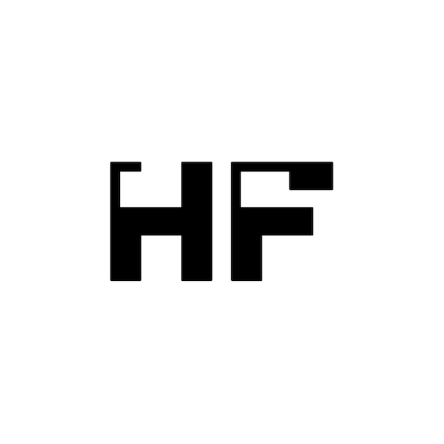 HF monograma diseño del logotipo letra texto nombre símbolo monocromático logotipo alfabeto carácter logotipo simple