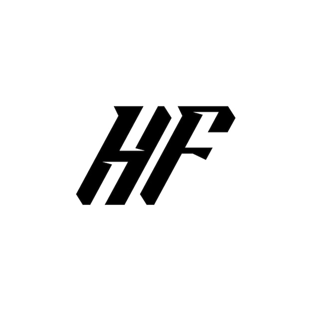 HF monograma diseño del logotipo letra texto nombre símbolo monocromático logotipo alfabeto carácter logotipo simple