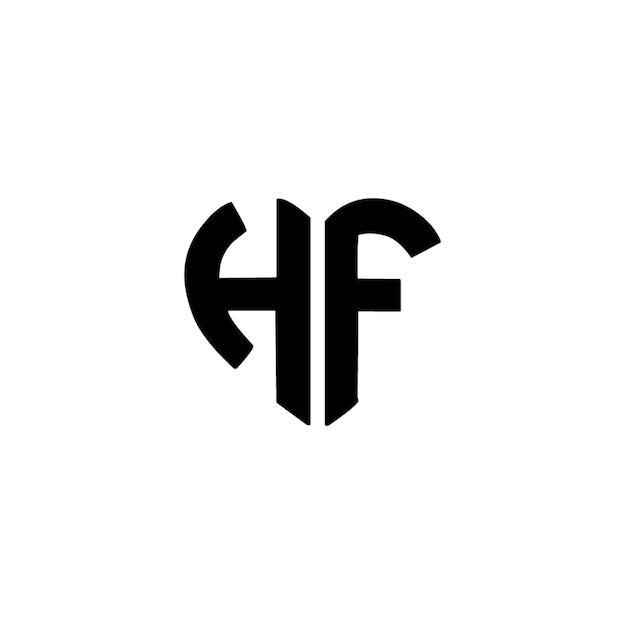 HF monograma diseño del logotipo letra texto nombre símbolo monocromático logotipo alfabeto carácter logotipo simple