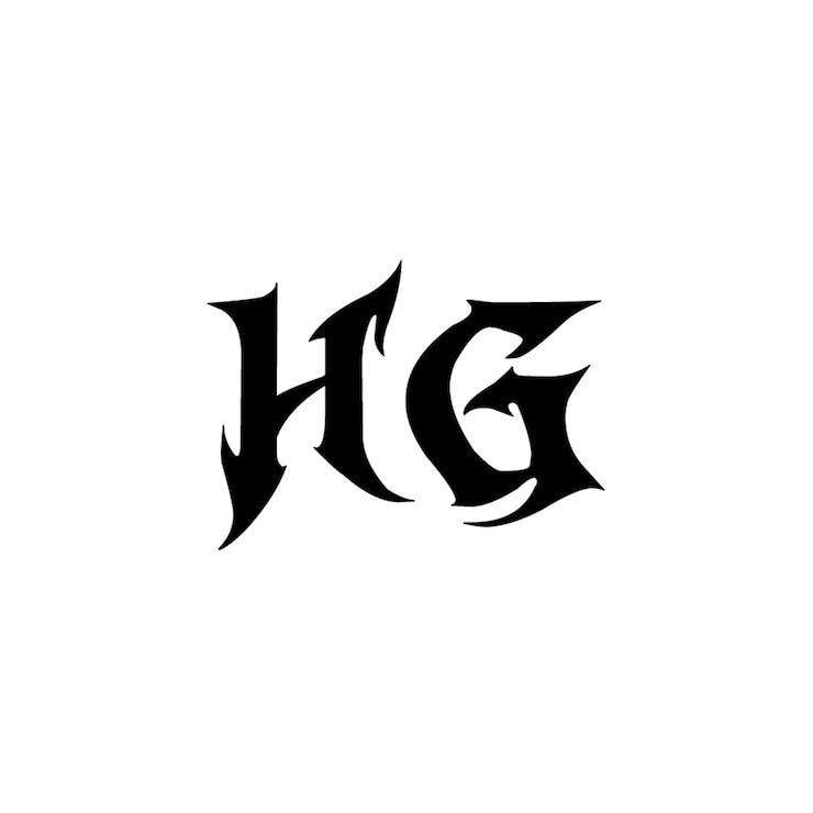 Vector hg monograma diseño del logotipo letra texto nombre símbolo monocromático logotipo alfabeto carácter logotipo simple