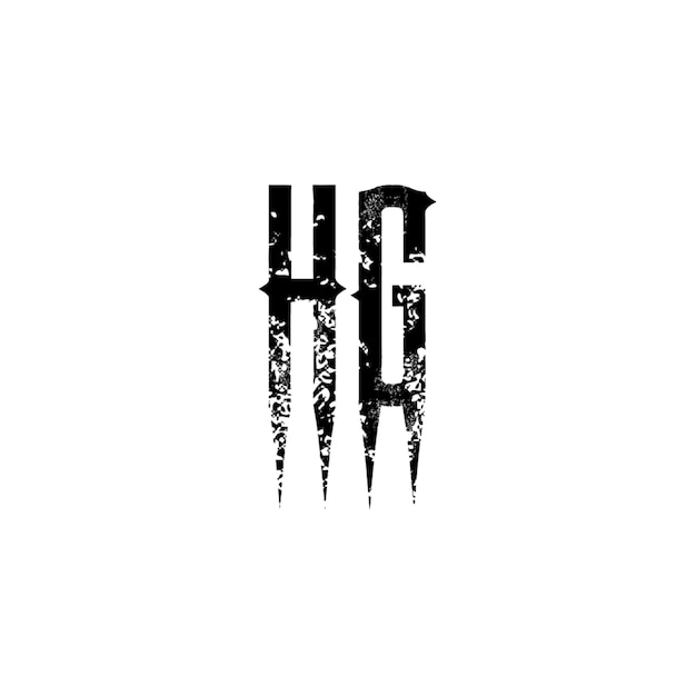 HG monograma diseño del logotipo letra texto nombre símbolo monocromático logotipo alfabeto carácter logotipo simple