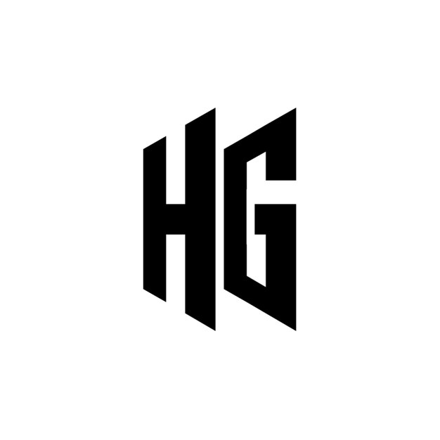 HG monograma diseño del logotipo letra texto nombre símbolo monocromático logotipo alfabeto carácter logotipo simple