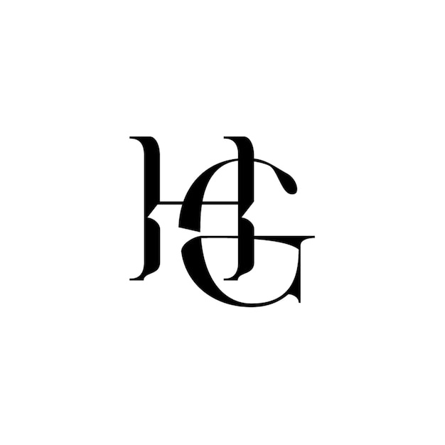 HG monograma diseño del logotipo letra texto nombre símbolo monocromático logotipo alfabeto carácter logotipo simple