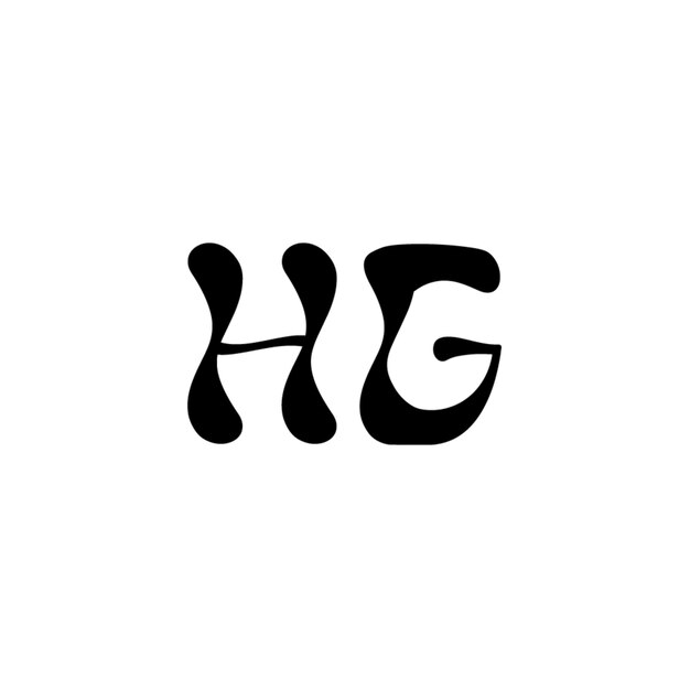HG monograma diseño del logotipo letra texto nombre símbolo monocromático logotipo alfabeto carácter logotipo simple