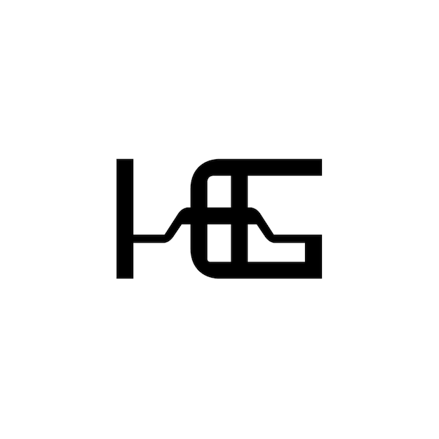 HG monograma diseño del logotipo letra texto nombre símbolo monocromático logotipo alfabeto carácter logotipo simple