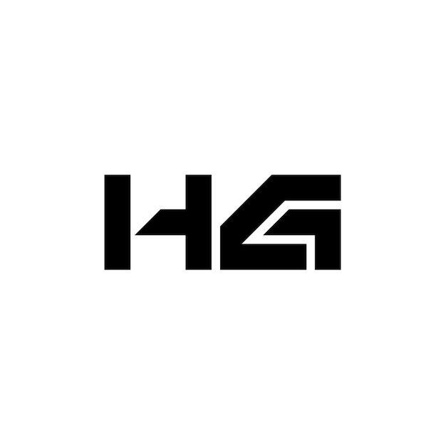 HG monograma diseño del logotipo letra texto nombre símbolo monocromático logotipo alfabeto carácter logotipo simple