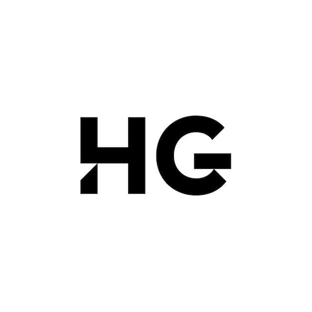 HG monograma diseño del logotipo letra texto nombre símbolo monocromático logotipo alfabeto carácter logotipo simple