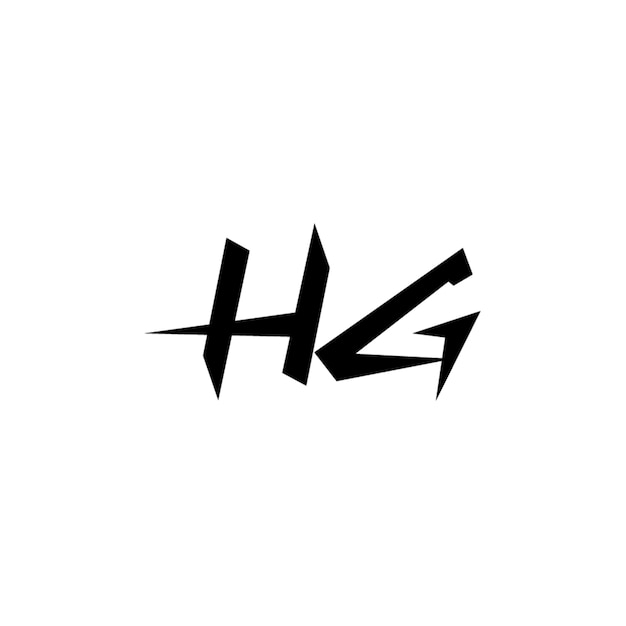 HG monograma diseño del logotipo letra texto nombre símbolo monocromático logotipo alfabeto carácter logotipo simple