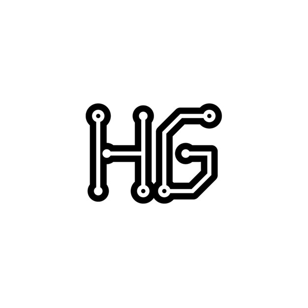 HG monograma diseño del logotipo letra texto nombre símbolo monocromático logotipo alfabeto carácter logotipo simple
