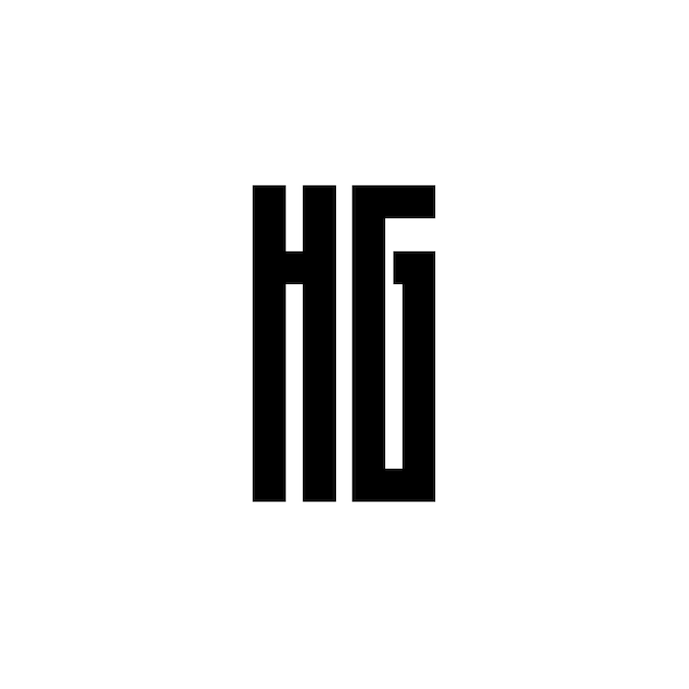 HG monograma diseño del logotipo letra texto nombre símbolo monocromático logotipo alfabeto carácter logotipo simple