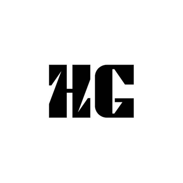 HG monograma diseño del logotipo letra texto nombre símbolo monocromático logotipo alfabeto carácter logotipo simple