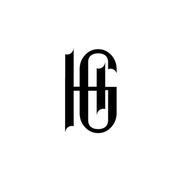 HG monograma diseño del logotipo letra texto nombre símbolo monocromático logotipo alfabeto carácter logotipo simple