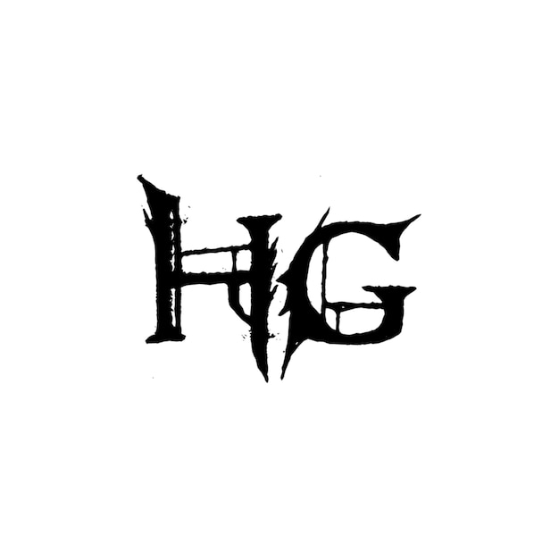HG monograma diseño del logotipo letra texto nombre símbolo monocromático logotipo alfabeto carácter logotipo simple