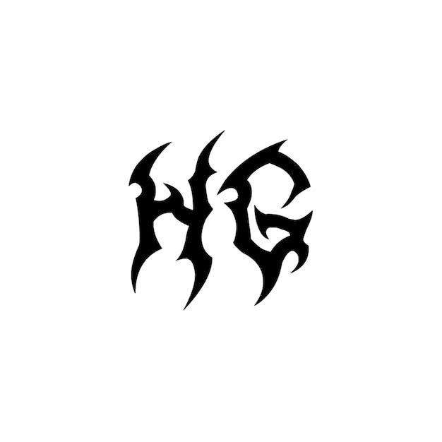 HG monograma diseño del logotipo letra texto nombre símbolo monocromático logotipo alfabeto carácter logotipo simple