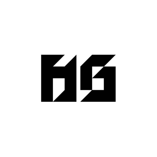 HG monograma diseño del logotipo letra texto nombre símbolo monocromático logotipo alfabeto carácter logotipo simple