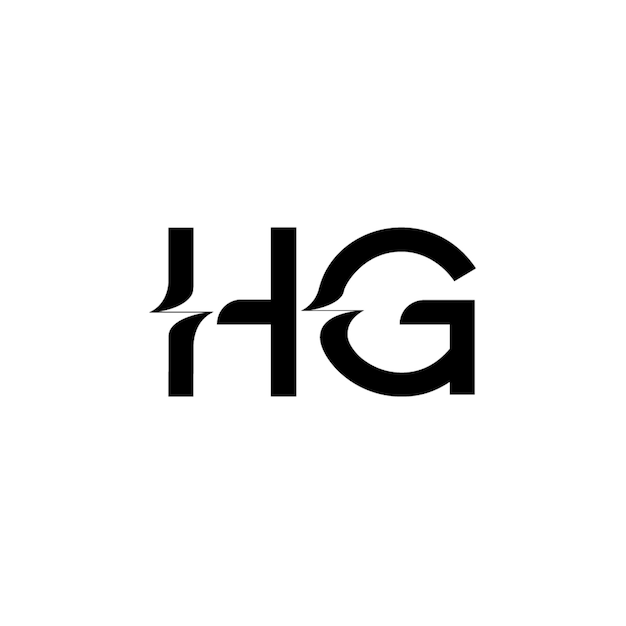 HG monograma diseño del logotipo letra texto nombre símbolo monocromático logotipo alfabeto carácter logotipo simple