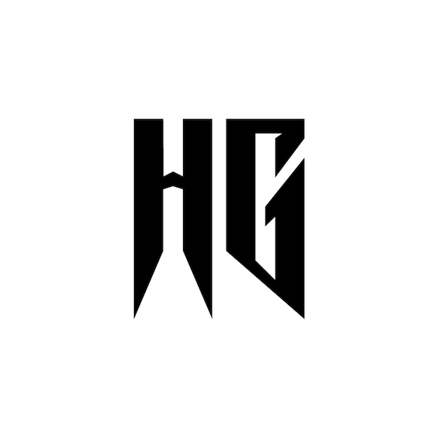 HG monograma diseño del logotipo letra texto nombre símbolo monocromático logotipo alfabeto carácter logotipo simple