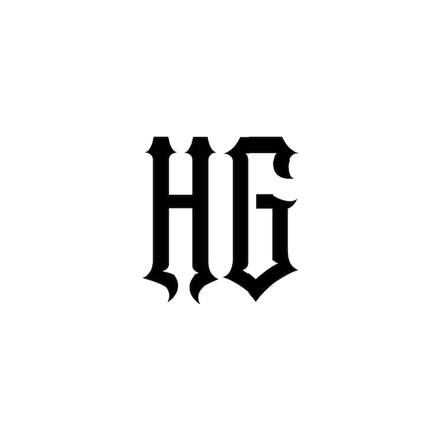 HG monograma diseño del logotipo letra texto nombre símbolo monocromático logotipo alfabeto carácter logotipo simple