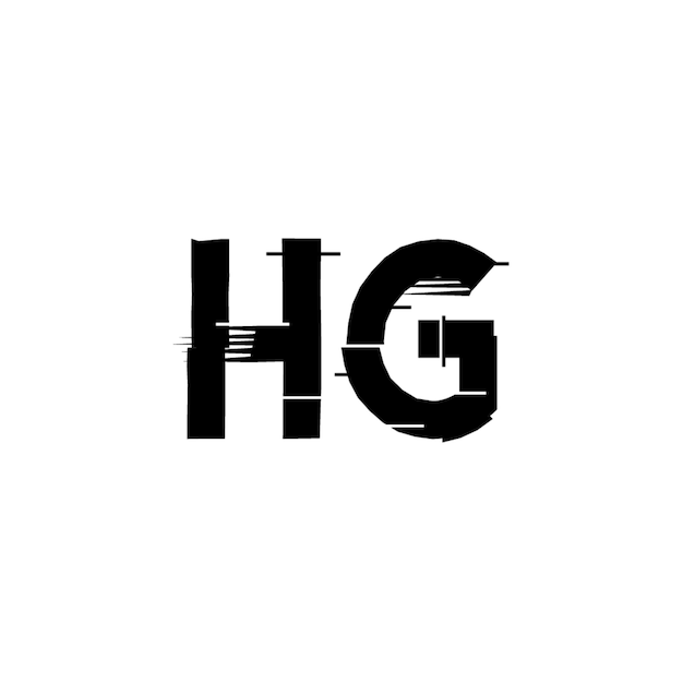 HG monograma diseño del logotipo letra texto nombre símbolo monocromático logotipo alfabeto carácter logotipo simple