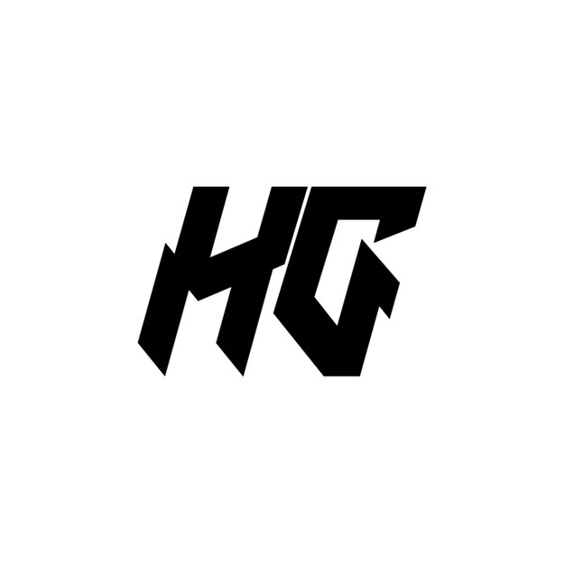 HG monograma diseño del logotipo letra texto nombre símbolo monocromático logotipo alfabeto carácter logotipo simple