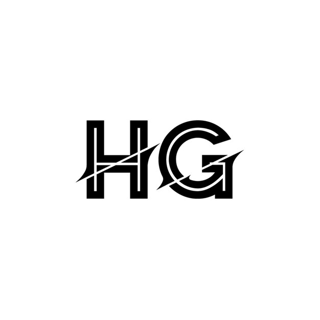 HG monograma diseño del logotipo letra texto nombre símbolo monocromático logotipo alfabeto carácter logotipo simple
