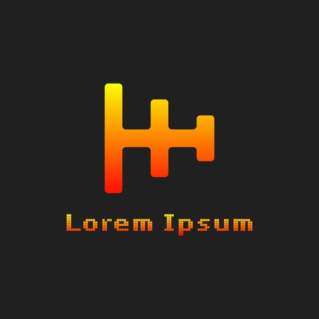 HH Pixel Monogram Logotipo adecuado para cualquier negocio con las iniciales HH