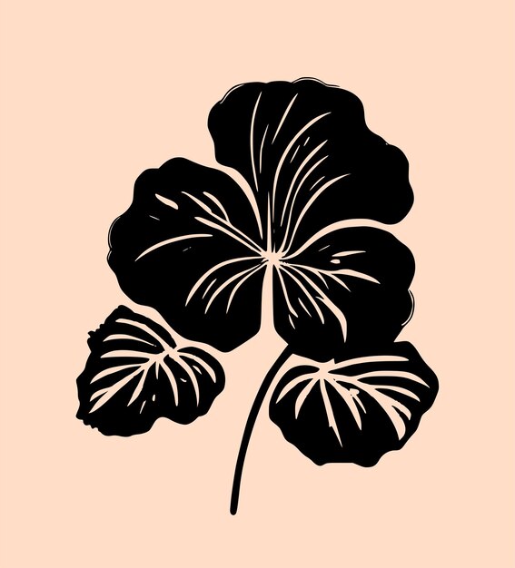 Hibisco flor tropical exótico negro grabado tatuaje silueta dibujo ilustración hawaiano