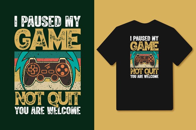 Hice una pausa en mi juego, no salgo, eres bienvenido, joystick vintage, camiseta y mercancía del gamepad