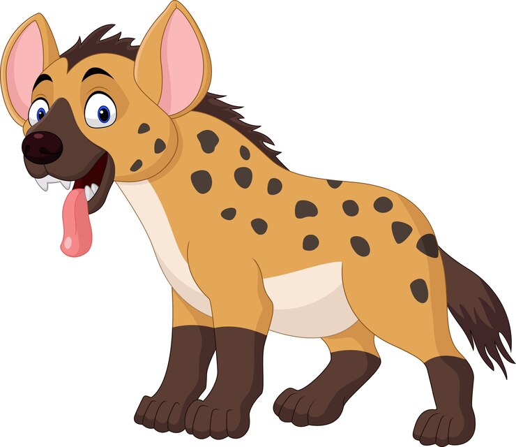 Vector hiena graciosa de dibujos animados