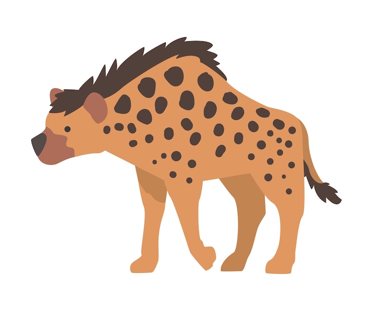Vector hiena manchada animales salvajes depredadores de la selva animales de dibujos animados ilustración vectorial ilustración vectoria de dibuyos animados