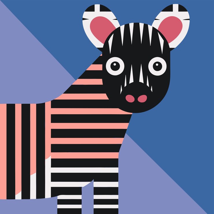 Vector hiena a rayas dibujada a mano personaje de dibujos animados pegatina icono concepto ilustración aislada