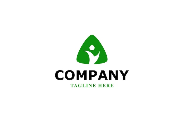 hierba danzante dentro de un logotipo de triángulo verde