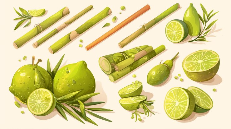 Vector la hierba de limón en diseños tradicionales