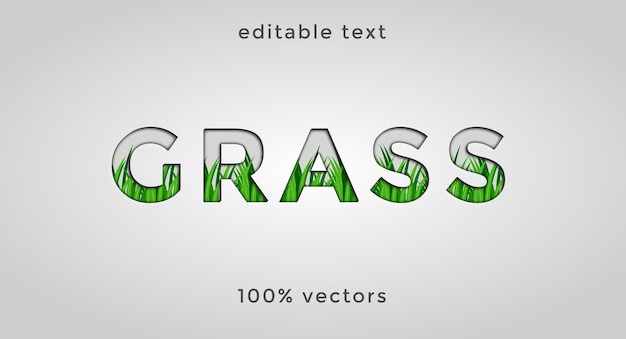 Hierba de texto editable Vector Premium