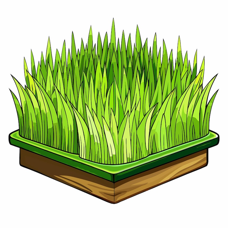 Vector la hierba verde aislada sobre un fondo blanco