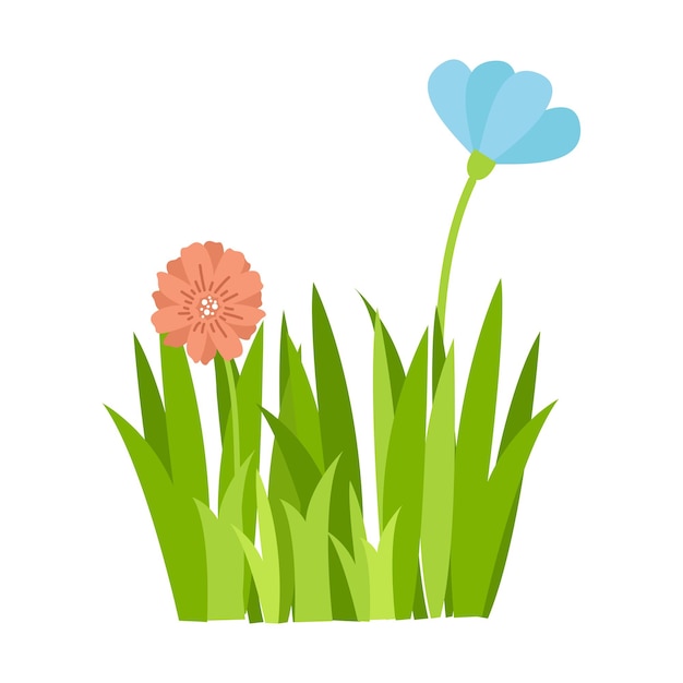 Hierba verde Ilustración Césped verde flores fronteras naturales hierbas
