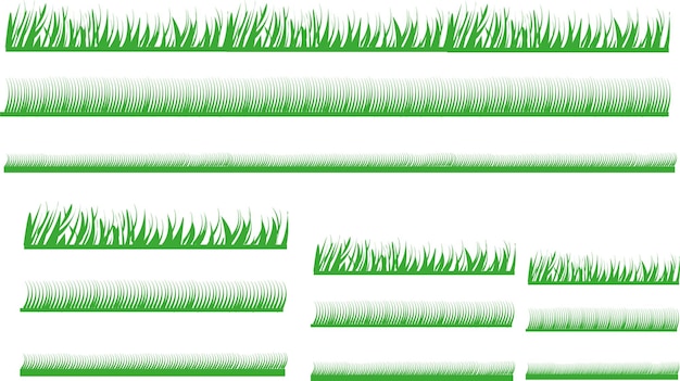 Vector hierba verde plana horizontal