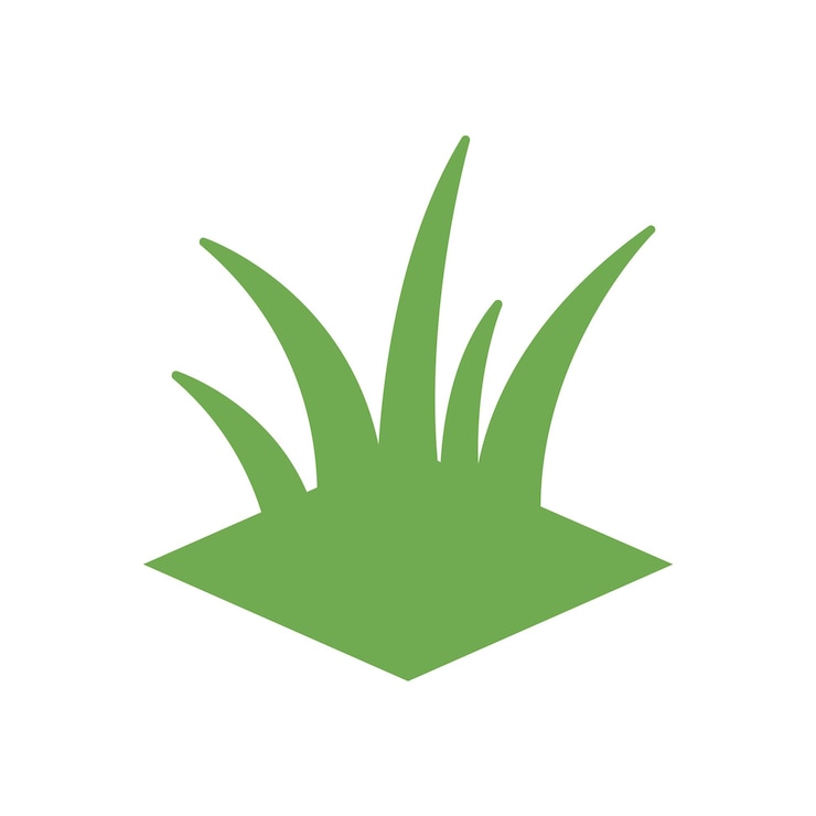 Vector hierba verde sobre un fondo blanco