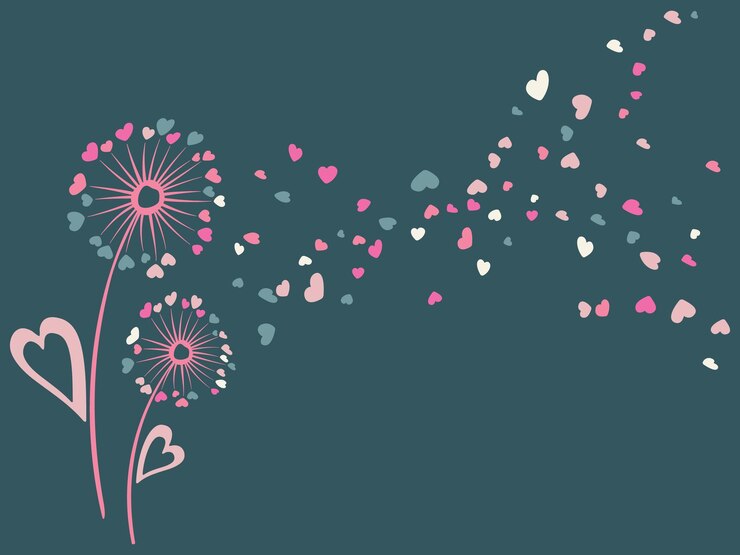 hierbas de diente de león, ilustración de flores de pradera. Fondo floral tierno con planta de soplado de diente de león.
