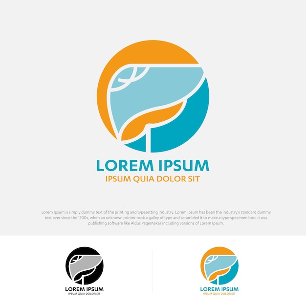 Hígado órgano hepatología logo icono vector ilustración signo símbolo médico