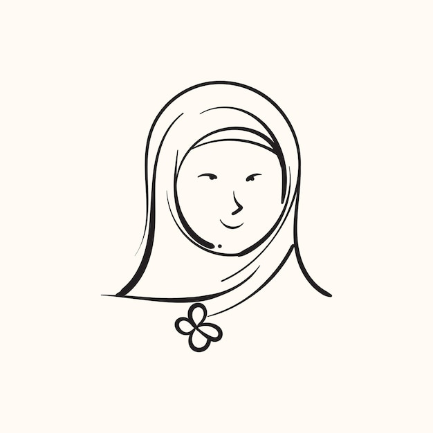 hijab cabeza arte vector ilustración