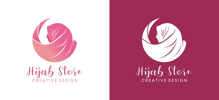 Vector hijab logo design hijab boutique hijab fashion y hijab beauty con un concepto simple