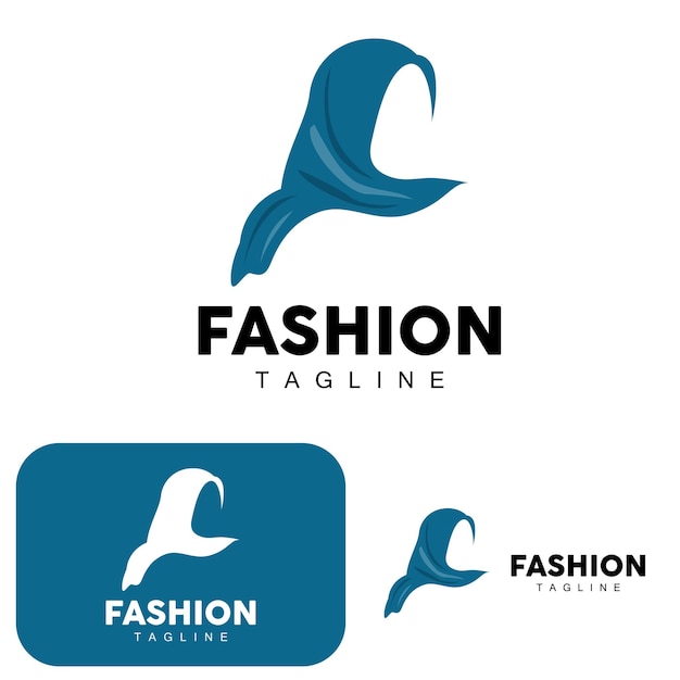 Hijab logo mujeres islámicas moda diseño simple ropa musulmana vector icono símbolo ilustración