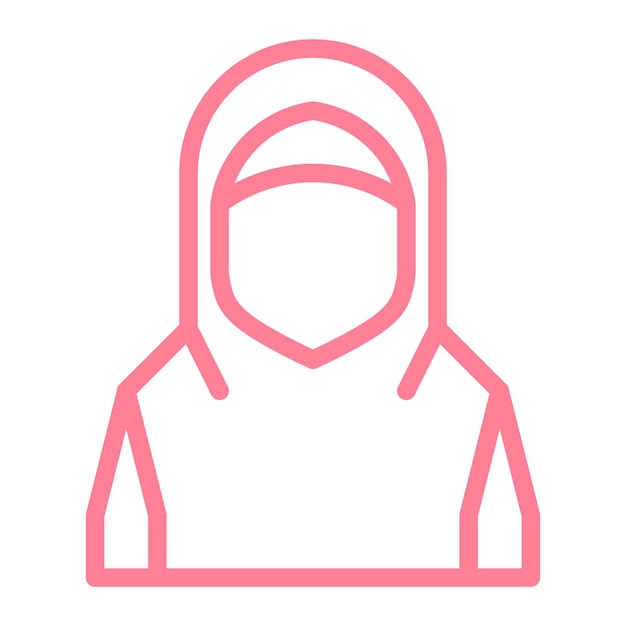 hijab perfil en blanco avatar mujer con signo de hijab signo de icono musulmán