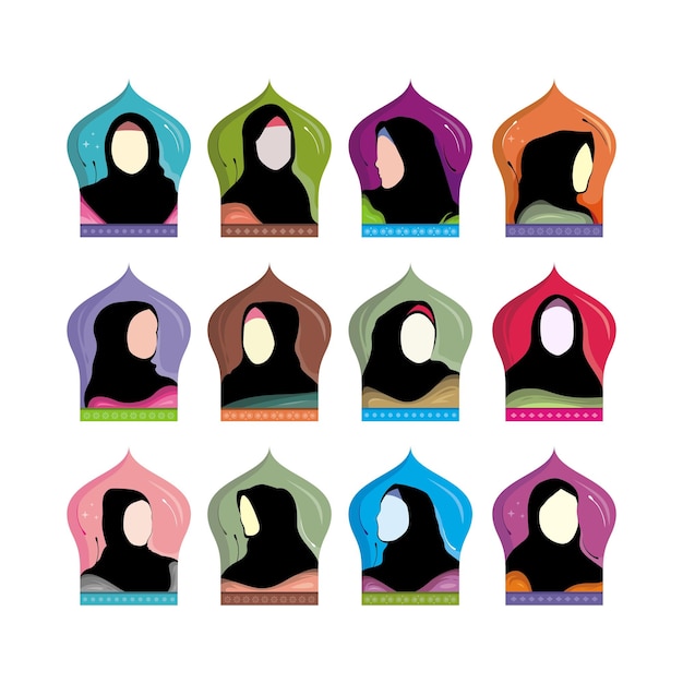 Hijab vector diseño premium colección